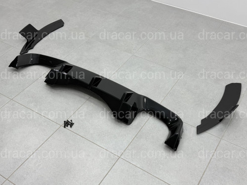 Накладки диффузора заднего бампера для BMW X5M F85 2014-2018 ABS пластик, черный глянец артикул 9630