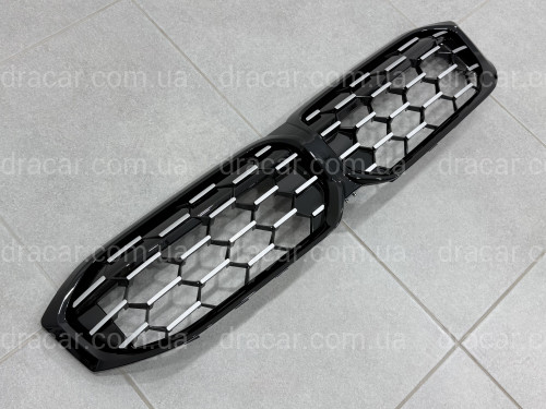 Решетка радиатора соты Black / Silver BMW 3 series G20 G21 рестайлинг 2022+ 51135A357F9 без камеры  артикул 2969