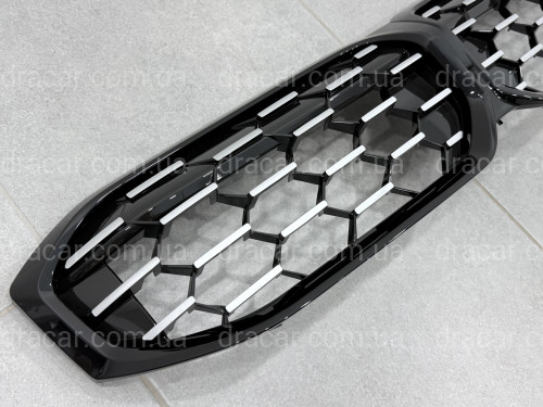 Решетка радиатора соты Black / Silver BMW 3 series G20 G21 рестайлинг 2022+ 51135A357F9 без камеры  артикул 2969