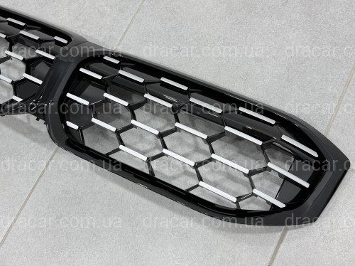 Решетка радиатора соты Black / Silver BMW 3 series G20 G21 рестайлинг 2022+ 51135A357F9 без камеры  артикул 2969