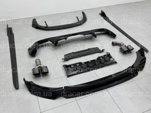 Комплект обвеса M-Performance (юбка, диффузор, лезвия, спойлер, трубы) для BMW X3 G01 2018-2021, цвет черный глянец артикул 9608