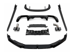 Комплект обвеса M-Performance (юбка, диффузор, лезвия, спойлер, трубы) для BMW X3 G01 LCI 2022-2024, цвет черный глянец