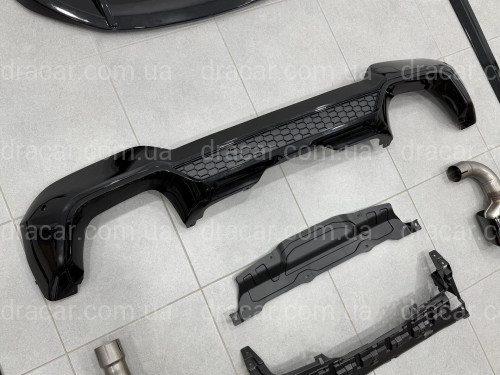 Комплект обвеса M-Performance (юбка, диффузор, лезвия, спойлер, трубы) для BMW X3 G01 LCI 2022-2024, цвет черный глянец артикул 9610