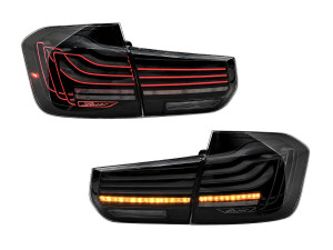 Задние LED фонари стиль CSL для BMW 3 series F30 2012-2018 дымчатые, комплект 4шт.