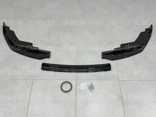Накладка переднего бампера M-Performance BMW 3 series G20 G21 2018-2022 ABS пластик, цвет черный глянец артикул 6681