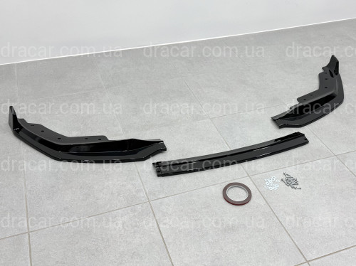 Накладка переднего бампера M-Performance BMW 3 series G20 G21 2018-2022 ABS пластик, цвет черный глянец артикул 6681