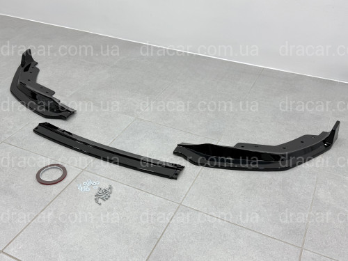 Накладка переднего бампера M-Performance BMW 3 series G20 G21 2018-2022 ABS пластик, цвет черный глянец артикул 6681