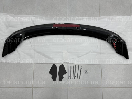 Спойлер со стопом для Honda Civic 2021-, ABS пластик, цвет черный глянец артикул 9598