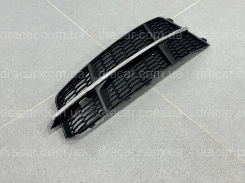 Решетка в бампер ЛЕВАЯ CHROME S Line - AUDI A6 С7 2015-2017 4G0807681AN / 4G0807647B артикул 10205