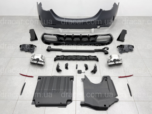 Задний бампер с насадками в сборе AMG C63 Mercedes C-class W206 2021+ артикул 10208