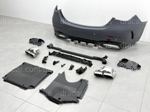 Задний бампер с насадками в сборе AMG C63 Mercedes C-class W206 2021+ артикул 10208