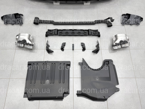 Задний бампер с насадками в сборе AMG C63 Mercedes C-class W206 2021+ артикул 10208