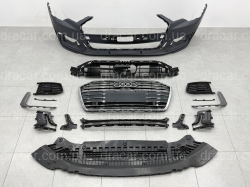 Бампер передний в сборе S-Line CHROME для Audi A6 C8 2018+ артикул 9365