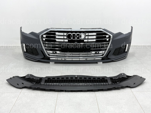 Бампер передний в сборе S-Line CHROME для Audi A6 C8 2018+ артикул 9365