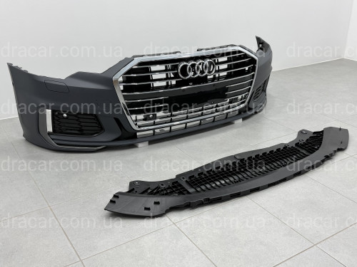 Бампер передний в сборе S-Line CHROME для Audi A6 C8 2018+ артикул 9365