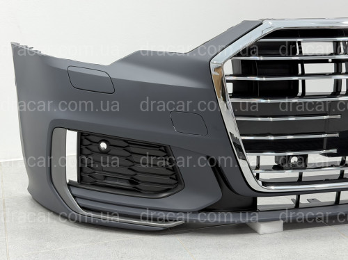 Бампер передний в сборе S-Line CHROME для Audi A6 C8 2018+ артикул 9365