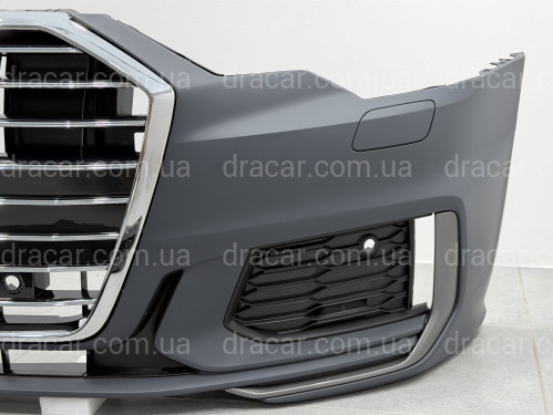 Бампер передний в сборе S-Line CHROME для Audi A6 C8 2018+ артикул 9365