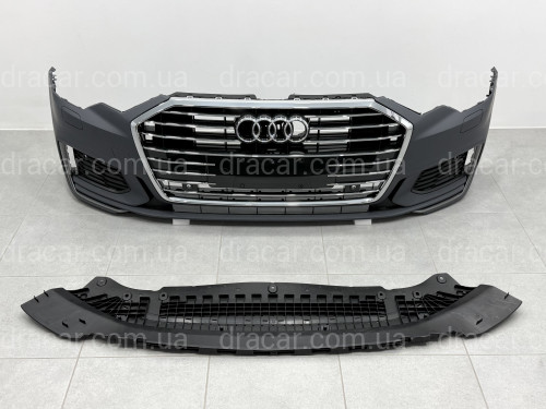 Бампер передний в сборе S-Line CHROME для Audi A6 C8 2018+ артикул 9365