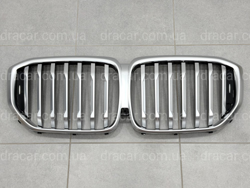 Решетка ноздри BMW X5 G05 LCI 2023- под камеру МАТОВЫЙ ХРОМ артикул 10297