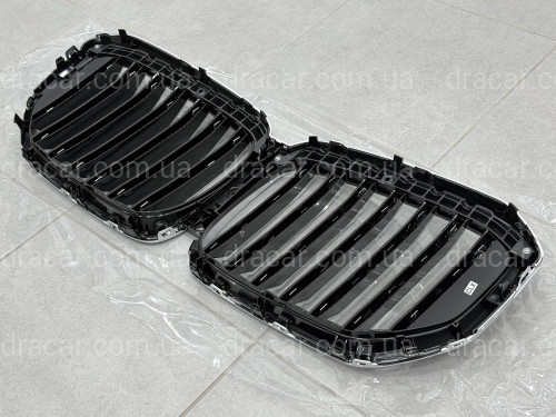 Решетка ноздри BMW X5 G05 LCI 2023- под камеру МАТОВЫЙ ХРОМ артикул 10297
