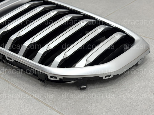 Решетка ноздри BMW X5 G05 LCI 2023- под камеру МАТОВЫЙ ХРОМ артикул 10297