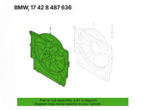 17428487636 BMW Диффузор с вентилятором 2.0 400W