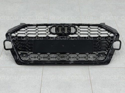 Решетка радиатора в стиле RS4 BLACK для Audi A4 2020-2023 артикул 10352
