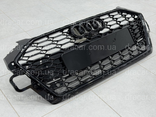 Решетка радиатора в стиле RS4 BLACK для Audi A4 2020-2023 артикул 10352