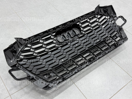 Решетка радиатора в стиле RS4 BLACK для Audi A4 2020-2023 артикул 10352