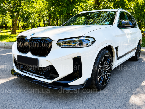 Юбка переднего бампера X3M F97 / X4M F98 2022-2024, цвет черный глянец артикул 8939