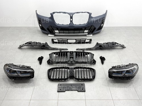 Комплект рестайлинга передней части M paket LCI 2022+ для BMW X3 G01 2018-2021 / BMW X4 G02 2018-2021 артикул 8688