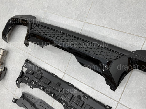 Диффузор заднего бампера с трубами для BMW X3 G01 2018-2021 артикул 9754