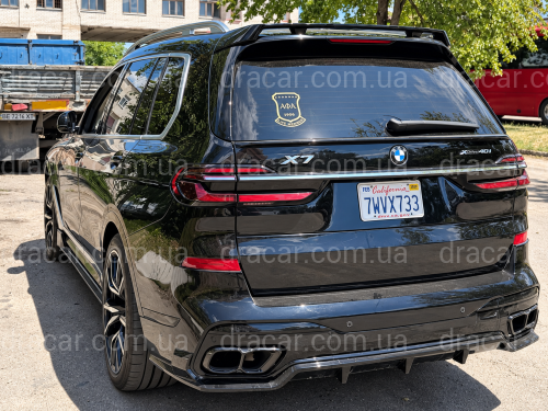 Спойлер на крышку багажника для BMW X7 G07 2019- ABS пластик, цвет черный глянец артикул 9757