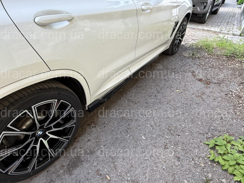 Лезвия под пороги Paradigma BMW X3 G01 X3M F97 / X4 G02 F98 2018-2024 2шт. ABS пластик, цвет черный глянец артикул 10612