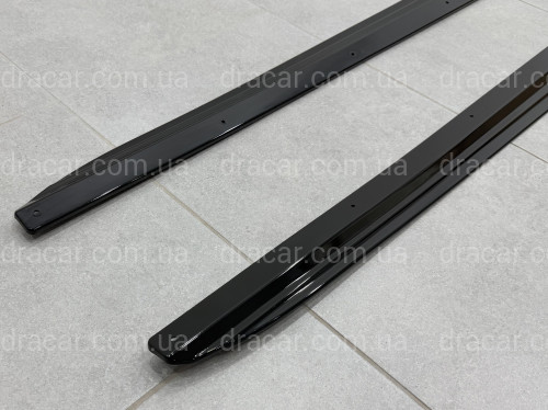 Лезвия под пороги Paradigma BMW X3 G01 X3M F97 / X4 G02 F98 2018-2024 2шт. ABS пластик, цвет черный глянец артикул 10612