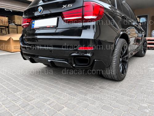 Юбка заднего бампера M-Perfomance для BMW X5 F15 2013-2018 ЧЕРНЫЙ ГЛЯНЕЦ артикул 9670