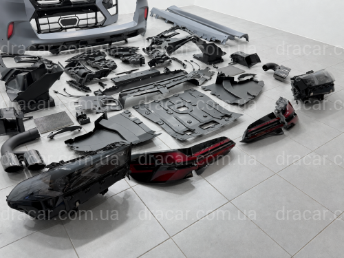 Рестайлинг комплект обвеса X5M F95 2023+ для BMW X5 G05 2018-2022 С ФАРАМИ SHADOW LINE артикул 10531
