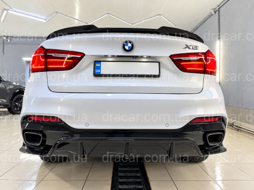 Спойлер лип Paradigma для BMW X6 F16 2014-2018 ABS пластик, черный глянец артикул 9634