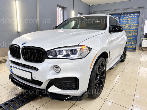 Юбка переднего бампера Paradigma BMW X6 F16 2013-2018, цвет черный глянец артикул 9632
