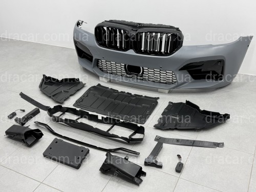 Комплект обвеса M5 F90 LCI BMW 5 series G30 2020+ (передний / задний бампер, пороги, насадки на труби, жалюзи, ноздри) артикул 10574