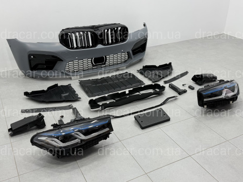 Комплект рестайлинга передней части в стиле M5 LCI 2020+ для BMW 5 series G30 G31 2016-2020 с фарами BMW Laser артикул 8696