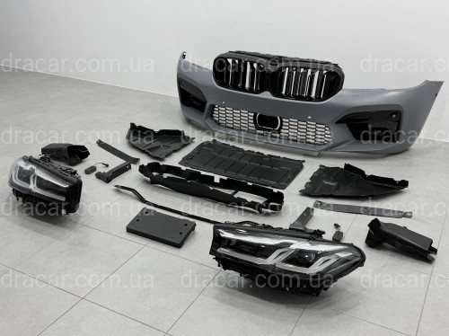 Комплект рестайлинга передней части в стиле M5 LCI 2020+ для BMW 5 series G30 G31 2016-2020 с фарами BMW LED артикул 10631