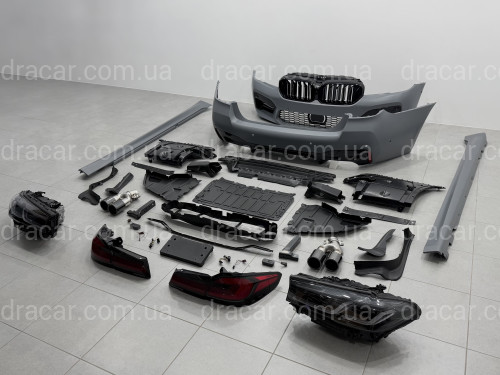 Комплект обвеса рестайлинг в стиле M5 LCI 2020+ для BMW 5 series G30 2016-2020 с фарами Shadow Line артикул 10621