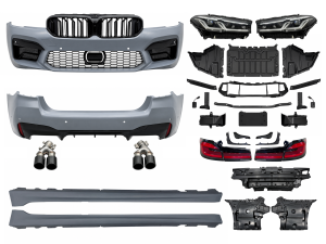 Комплект обвеса рестайлинг в стиле M5 LCI 2020+ для BMW 5 series G30 2016-2020 с фарами BMW LED