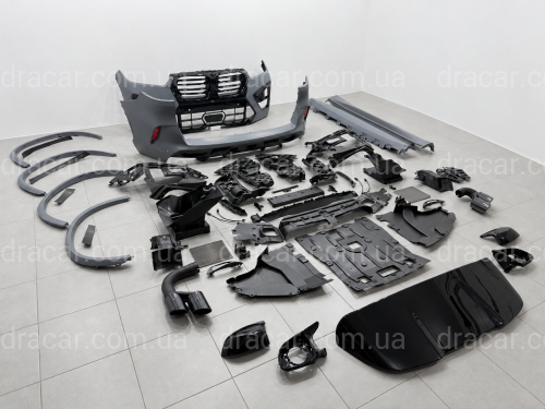 Комплект обвеса X5M F95 BMW для G05 2023-2025 (бампера в сборе, пороги, арки, ноздри, корпуса зеркал, жабры, спойлер) артикул 10660