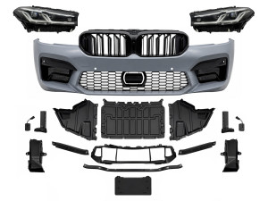 Комплект рестайлинга передней части в стиле M5 LCI 2020+ для BMW 5 series G30 G31 2016-2020 с фарами BMW LED