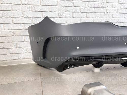 Бампер задний с насадками труб CLA45 AMG Mercedes CLA C117 2013-2018 артикул 10686