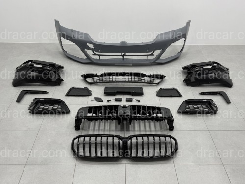 Комплект обвеса M paket LCI BMW 5 series G30 2020+ (передний / задний бампер, пороги, насадки на труби, жалюзи, ноздри) артикул 10573