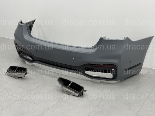 Бампер задний с насадками M760 BLACK для BMW 7 series G12 2019-2022 артикул 10738