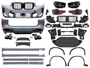 Обвес комплект рестайлинга X3M F97 LCI 2022+ для BMW X3 G01 2018-2021 с фарами Shadow Line